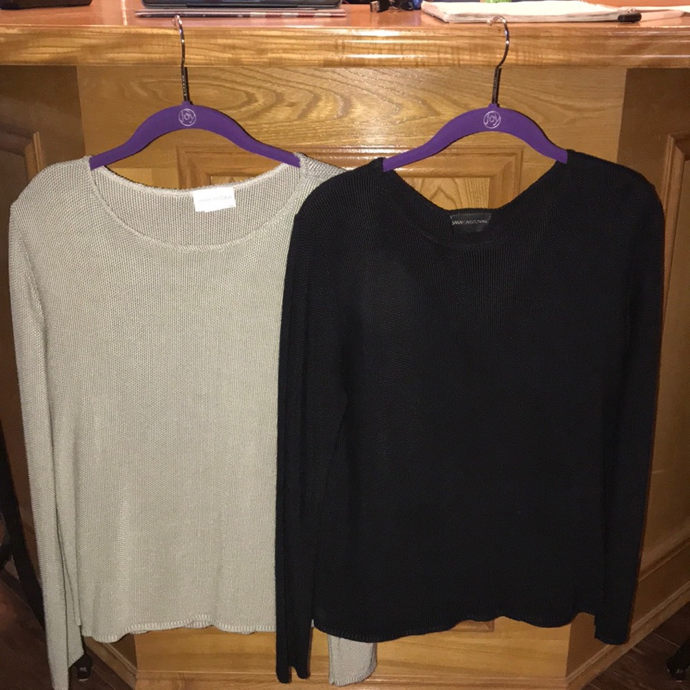 2 Sarah Arizona 100% Rayon Long Sleeve Knit Tops Size M